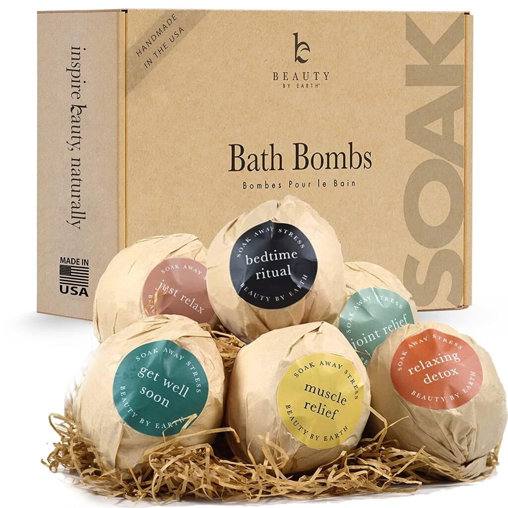 Bath Bombs - 6 Pack USA Made XL Bathbombs, Epsom Salt Bath Bombs For Women Relaxing, Aromatherapy Bath Bomb Gift Sets, Kids Bath Bombs, Safe Bath Bombs for Kids, Christmas Gift Idea  Stocking Stuffer