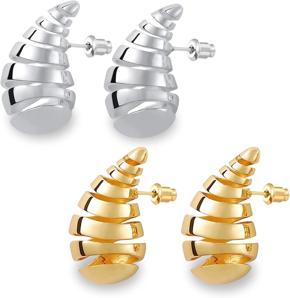 Teardrop Earrings For Women Chunky Gold Hoop Earrings 18k Gold Drop Earrings Lightweight Open Hoops Gold Drop Earrings For Women Trendy Hypoallergenic Earrings Waterdrop Earrings Jewelry For Girls
