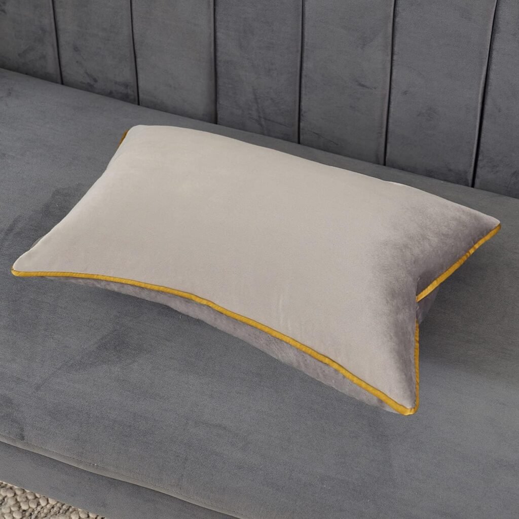 Avigers 12 x 20 Inches Gray Solid Cushion Case Luxury Modern Home Decor Lumbar Throw Pillow Cover Decorative Pillow for Couch Living Room Bedroom Car 30 x 50cm