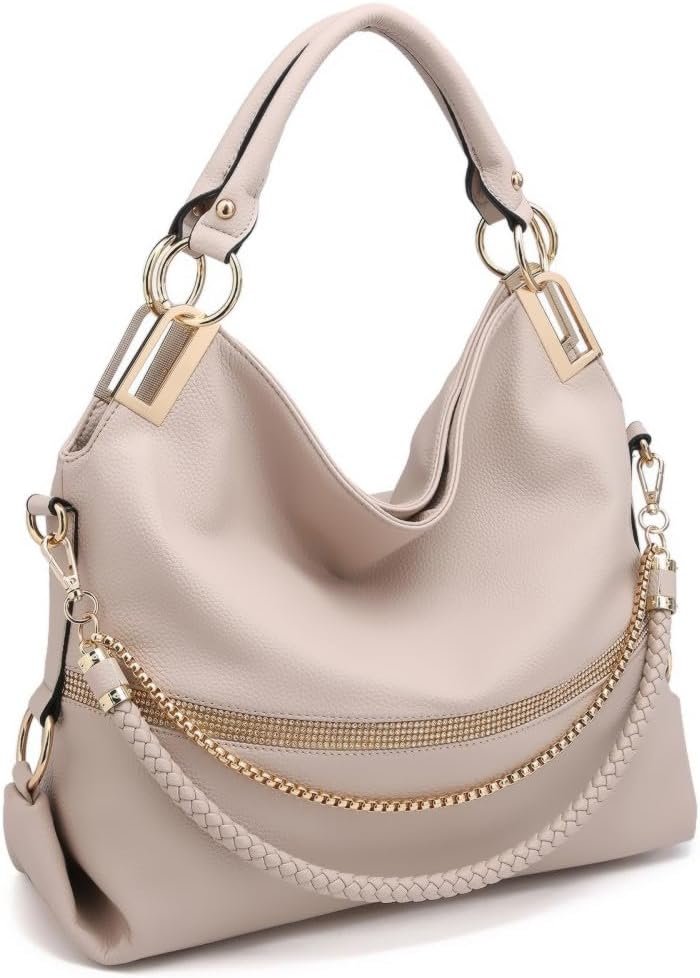Dasein Purses for Women Vegan Leather Handbags Rhinestones Hobo Bags Tote Purse Shoulder Bag Ladies Handbag