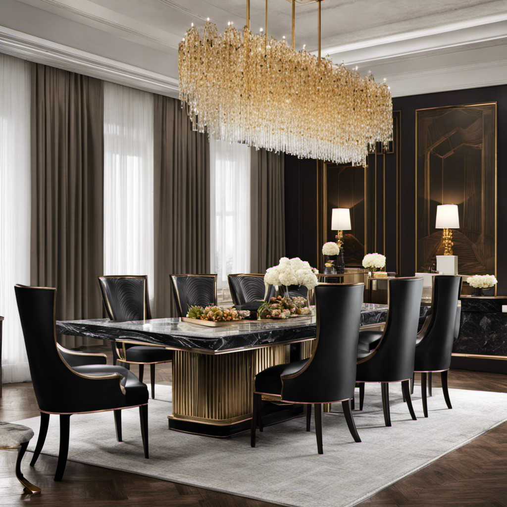 An image showcasing the top 5 designs for a modern luxury dining table