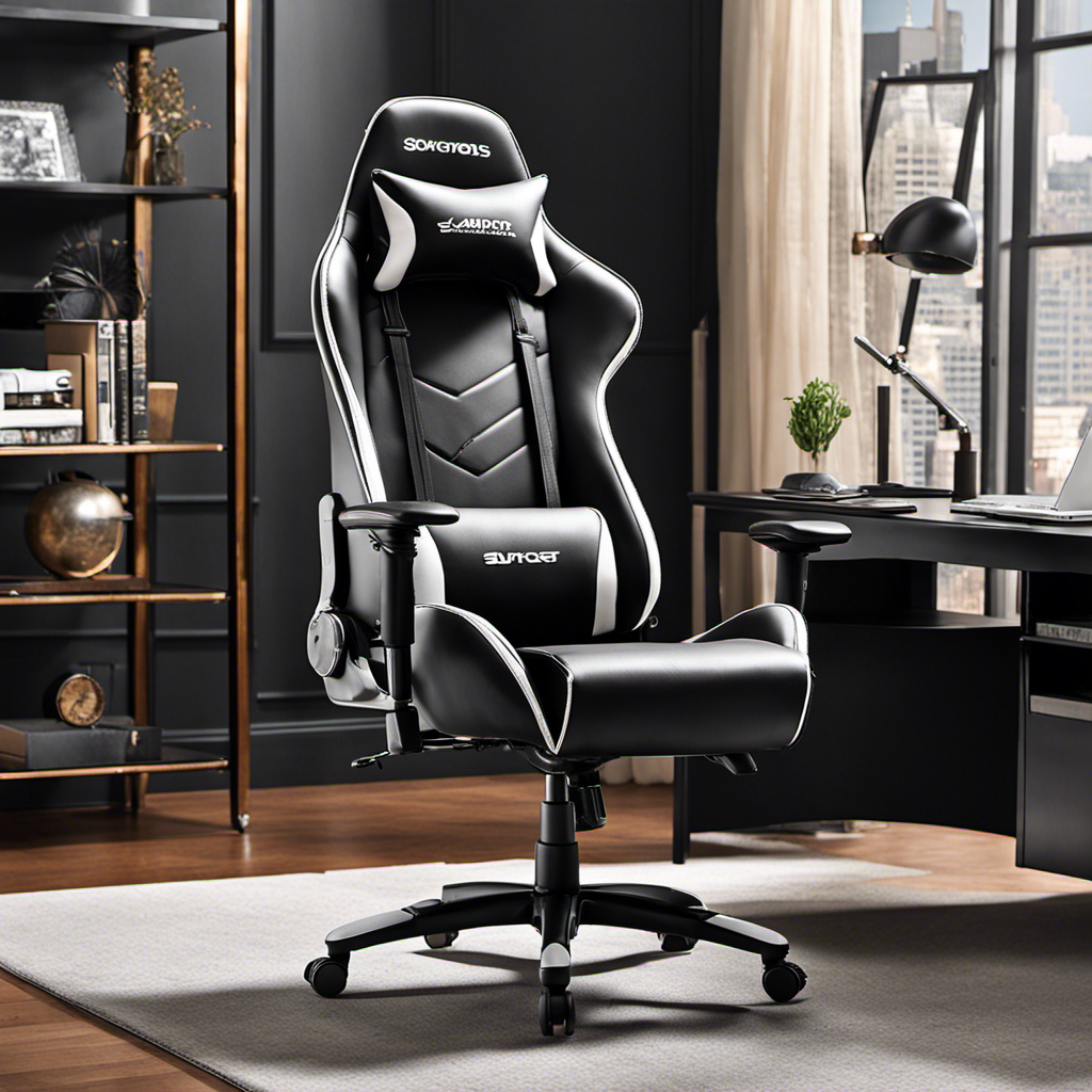 An image showcasing a person sitting in a luxurious office chair with ergonomically adjustable features