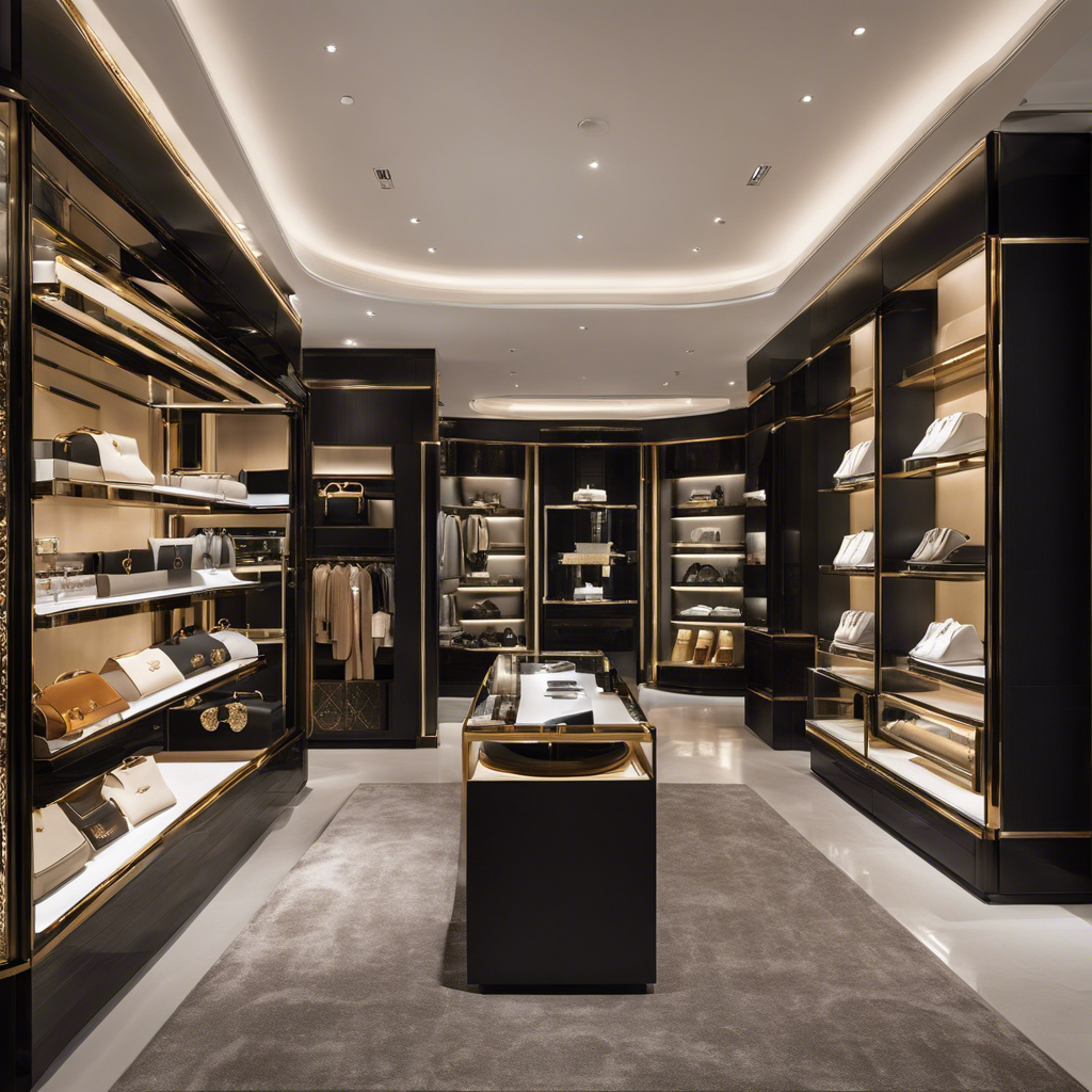 An image showcasing a luxurious boutique, where two renowned brands harmoniously unite