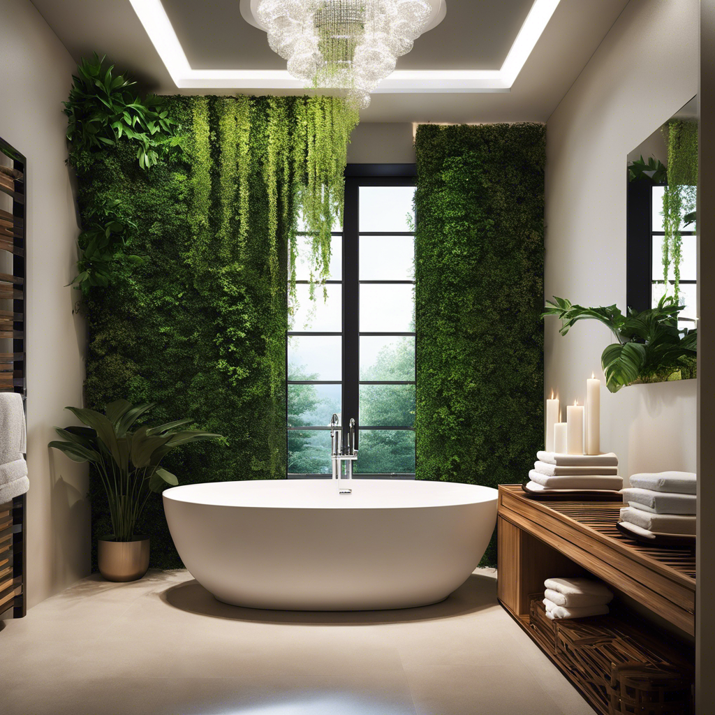 An image that showcases a serene, spa-inspired bathroom oasis