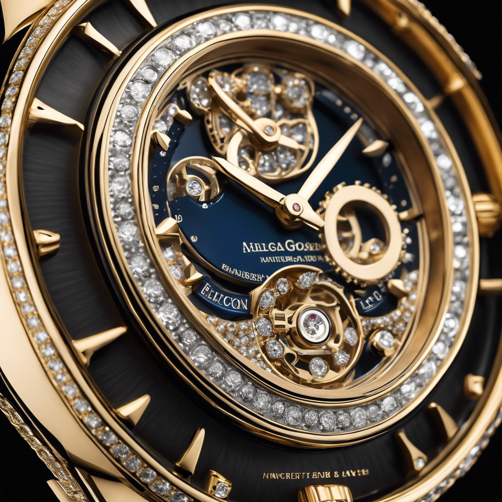 the allure of limited edition luxury watches by framing a meticulously crafted timepiece, adorned with intricate engravings, shimmering diamonds, and gleaming gold accents